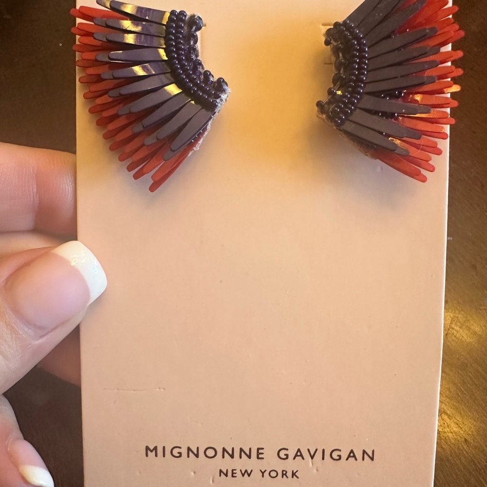 NWOT Mignonne Gavigan Red and navy blue mini Madeline Earrings